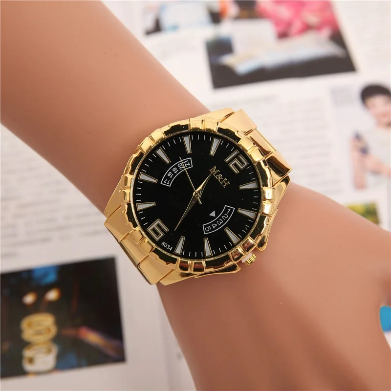 

2019 New Alloy Steel Belt Watch Dial Simple Quartz Watch Men