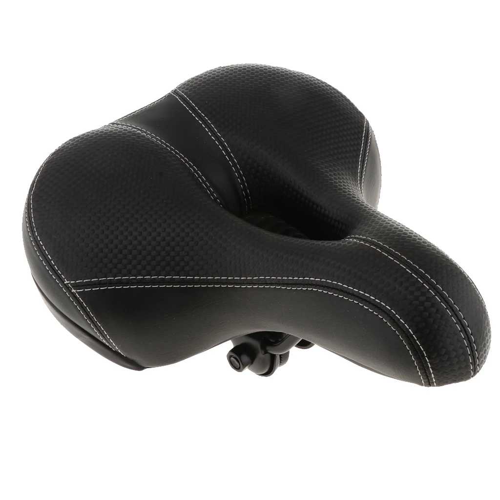 

Bicycle Saddle With Dual Spring Suspension Shock Absorbing Leather Bike Seat