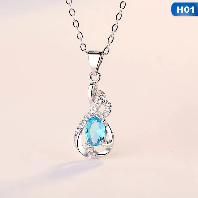 Aliexpress.com : Buy Blue Topaz Pendant Natural Gemstone Solid Silver