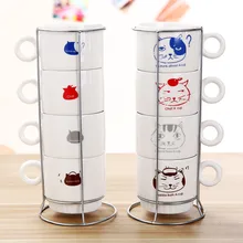 4 шт./компл. креативные керамические чашки Фламинго Panada милый мультфильм чай кружки для кофе и молока в сложенном виде стакан для питья с рамкой