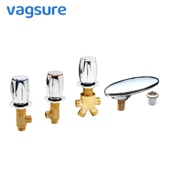 

Vagsure Bathtub Faucet Triple Handle Brass Switch Control Valve Cold and Hot Water Tap Faucet Shower Cabin Mixer Faucet Bathroom