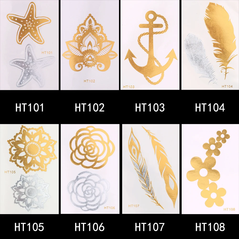 1 шт. декоративная Татуировка перо цвета металлик|sticker photo|sticker gift tagsstickers rectangle |