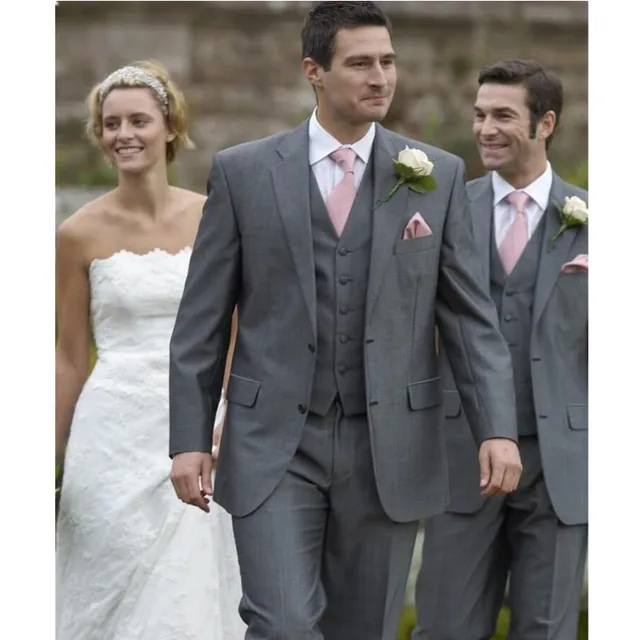 Groom Wear Wedding Suit Men Tuxedos Best Groom Wear Wedding Suit Men Tuxedos Best Groomsman Dark Gray Color