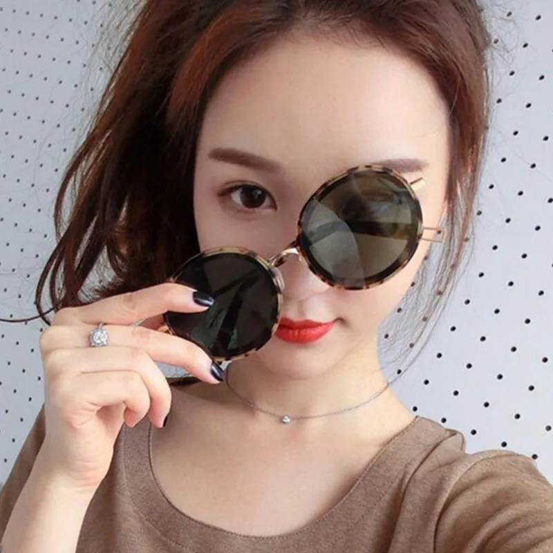 

Fashion personality okulary round frame sunglasses women brand designer big box face-lift sunglasses gafas de sol mujer oculos