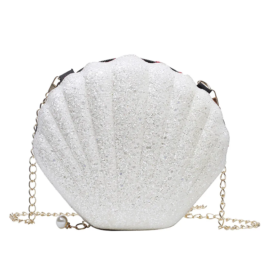 

Aelicy Shell Chain Shoulder Bag Women's Fashion Saquined Versatile Simple Unique Designed Mini Zipper Crossbody Bag Hot Sales