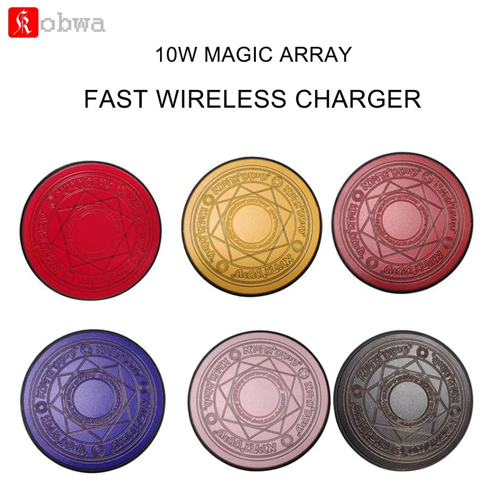 

6 Colors Mini Glowing Magic Array Wireless Charger 10W Qi Wireless Fast Charger Charge Stand Pad for iPhone Samsung Xiaomi