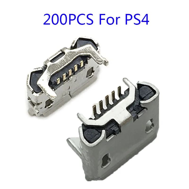 200PCS Micro 5Pin Usb Power Charger Socket Connector For Playstation PS4 Data Charging Port | Электроника