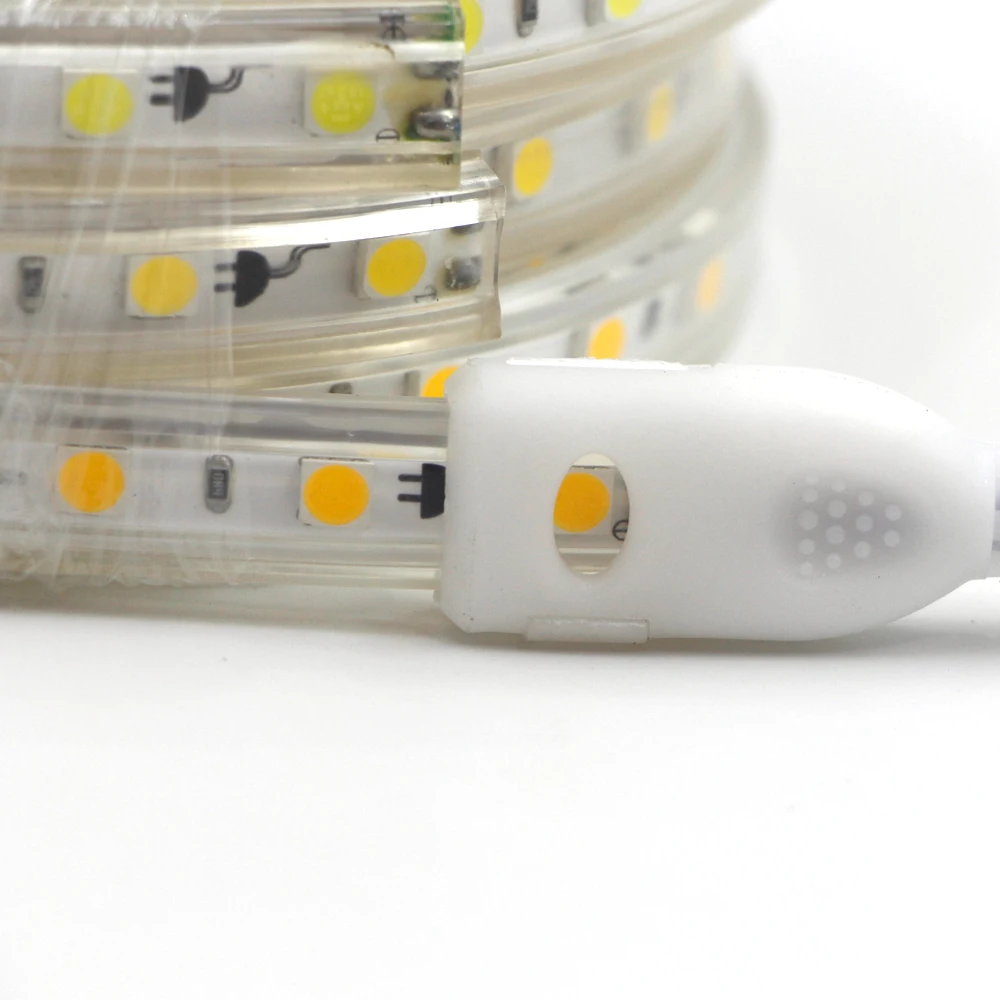 SMD 5050 AC 220V Светодиодная лента 16 Вт/м гибкий свет 60led/m Водонепроницаемая