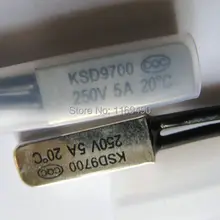 10 шт. в партии KSD9700 250 V 5A 20 градусов NC термостат для контроля температуры Термальность протектор переключатель биметаллический диск