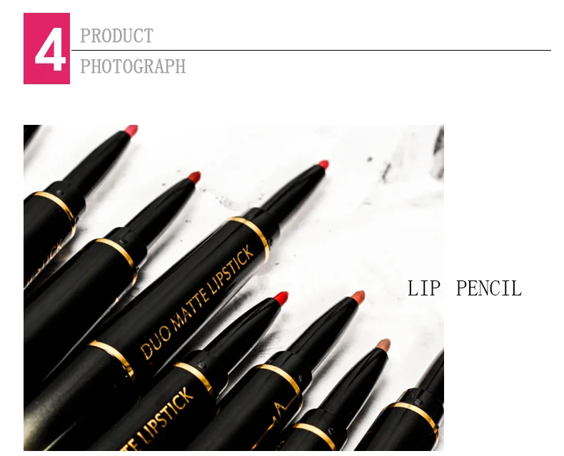 New PUDAIER Brand 16 Color Double Ended Nude Lasting Waterproof Lip Liner And Matte Lipstick Nude Dark Red Lips Liner Pencils (10)