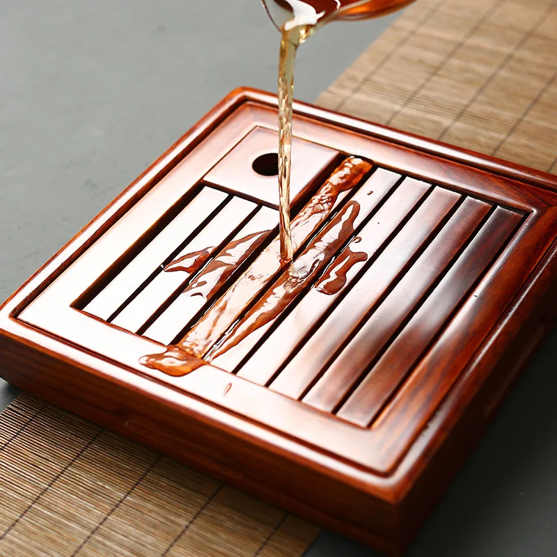 Посуда для напитков квадратный натуральный деревянный поднос для час деревянная чайная доска кунг-фу Настольный поднос для чая аксессуары