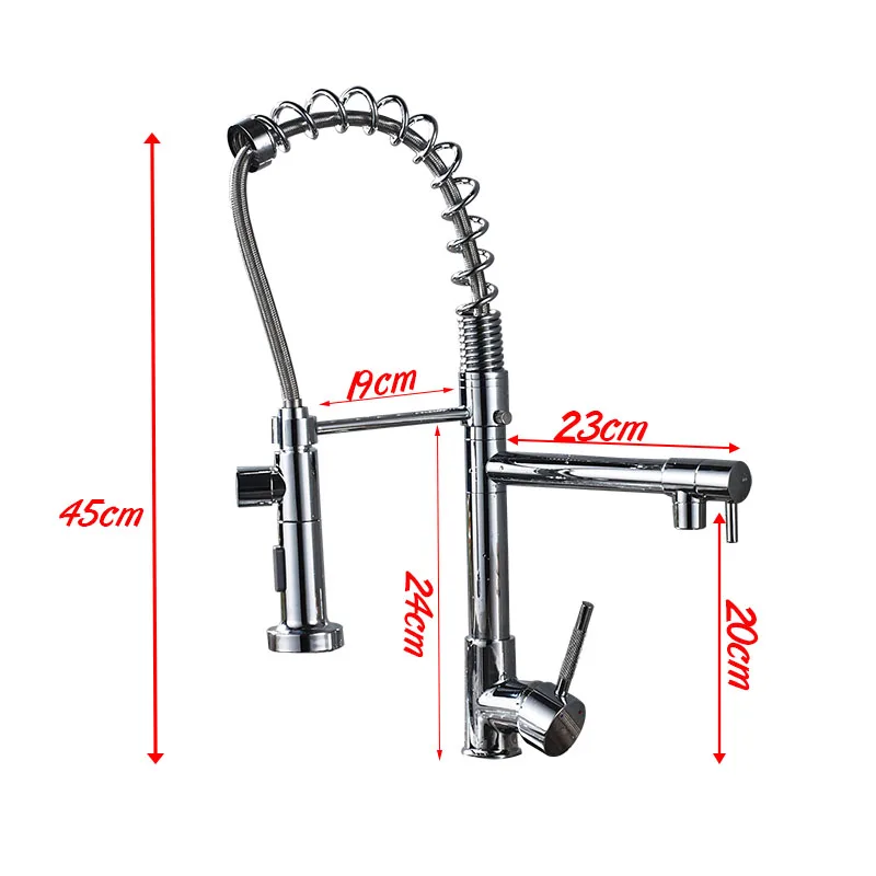 Hownifety самый популярный кухонный пружинный кран, выдвижной распылитель, на одно отверстие, смеситель для кухонной раковины, вращающийся, холодный и горячий кран