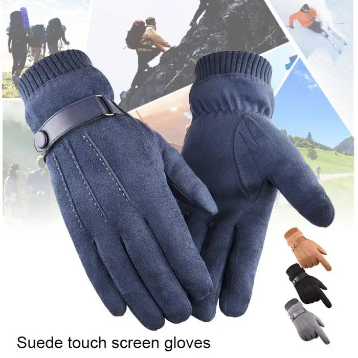 1 пара Для мужчин перчатки теплые ветрозащитные утепленные модные зимние BS88
