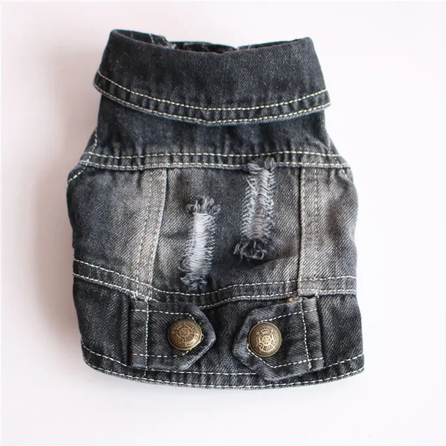 Denim Jacket for Small Dogs and Cats Fashion Pattern Denim Pet Clothes Cowboy Vest for Dachshund Bichon Spring Pet Apparel XL-XX 3