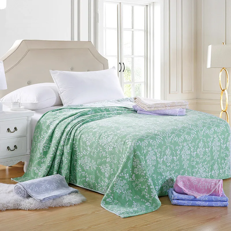 

2017 100% Cotton Super Soft Towel Blanket On the Bed Summer Quilt Bed Sheet Eco-friendly Bed Plaid Sofa 150x200cm 1pcs for adult