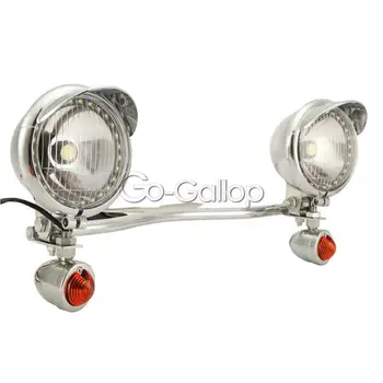 

Motorcycle Passing Turn Signals Angel Eye LED Spot Light Bar for Yamaha V-Star XVS 650 1100 Custom Silverado/Harley Dyna VT1100