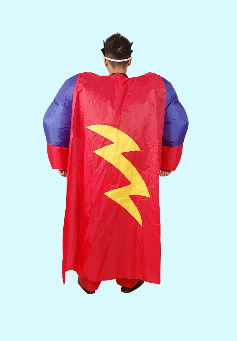 Супермен надувные костюмы для взрослых Для мужчин наряды надувные Косплей нарядное платье на Хэллоуин Рождественский подарок