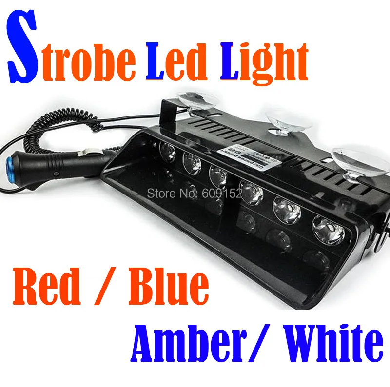 

18W LED Strobe flashing Lights Police Fireman Emergency Warning EMS driving Hazard fog lamp Autos Windshield Beacon light 12V