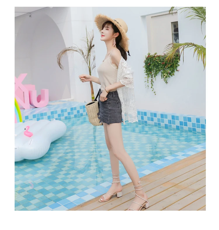 Sexy Crochet beach V Neck Cover Up Split Swimwear Summer Outings Swimsuit See-through Cover Ups Women Beach Wear Dress (14)