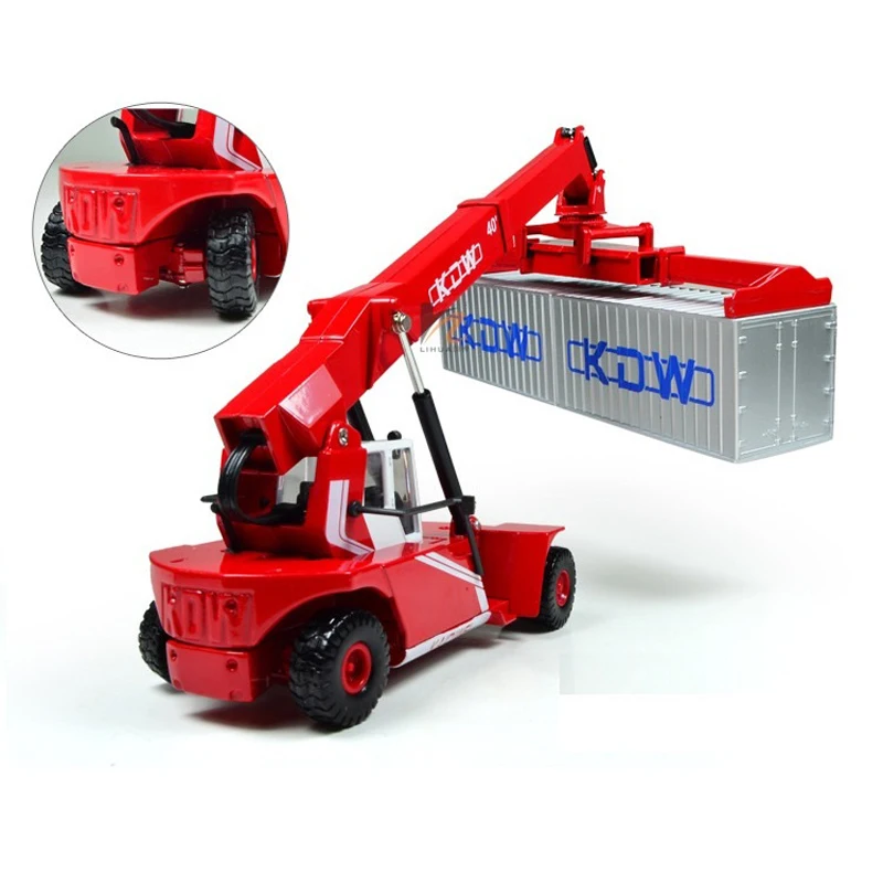 

Children Diecast Toys 1:50 Scale Container Reach Stacker Vehicle Model Engineering Truck Car Collection Metal Gifts for Boys