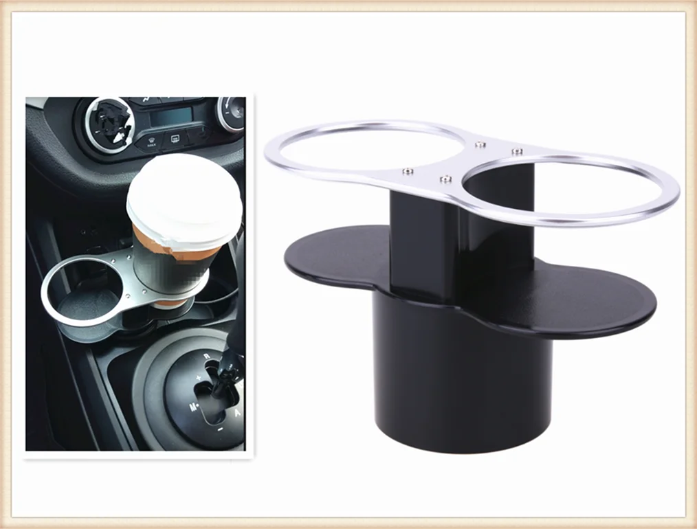 Accesorios de doble agujero para coche, Soporte para vasos/estante para