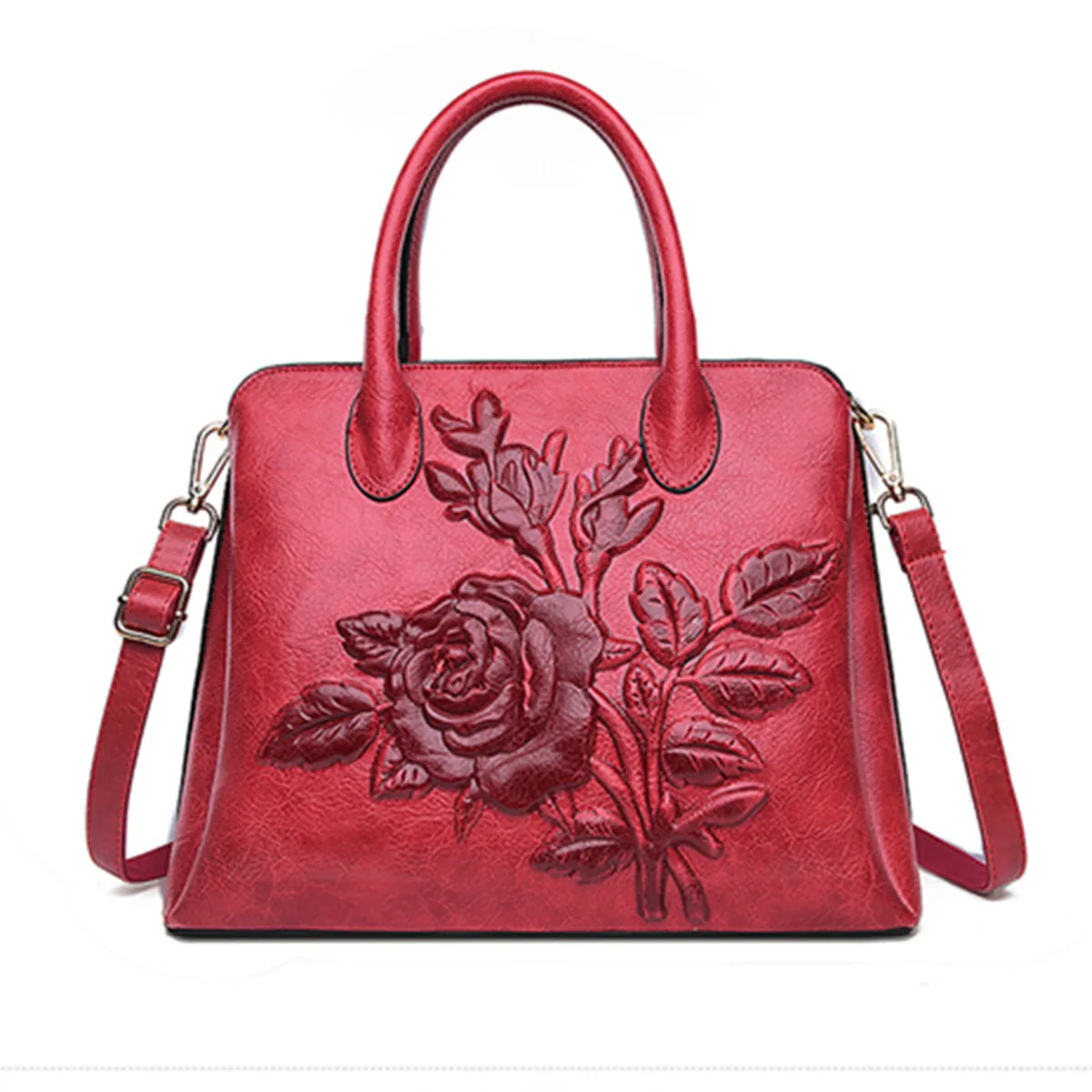 

3D Rose Flower Women Printing Handbag Travel Female PU Leather Shoulder Bags Ladies Luxury Handbags Large Flower Crossbody