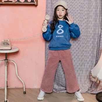 

Children's Garment Corduroy Trousers New Pattern Girls Straight Leg Pants