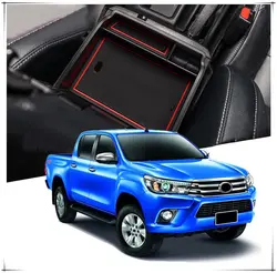 Для Toyota Hilux Revo 2016 2017 2018 пластиковый внутренний подлокотник ящик для хранения Контейнер для держателя органайзера лоток для стайлинга