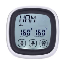 Touchscreen LCD Digital Meat Cooking BBQ Oven Food Kitchen Probe Thermometer and Timer with Alarm Sounds Tool #LO