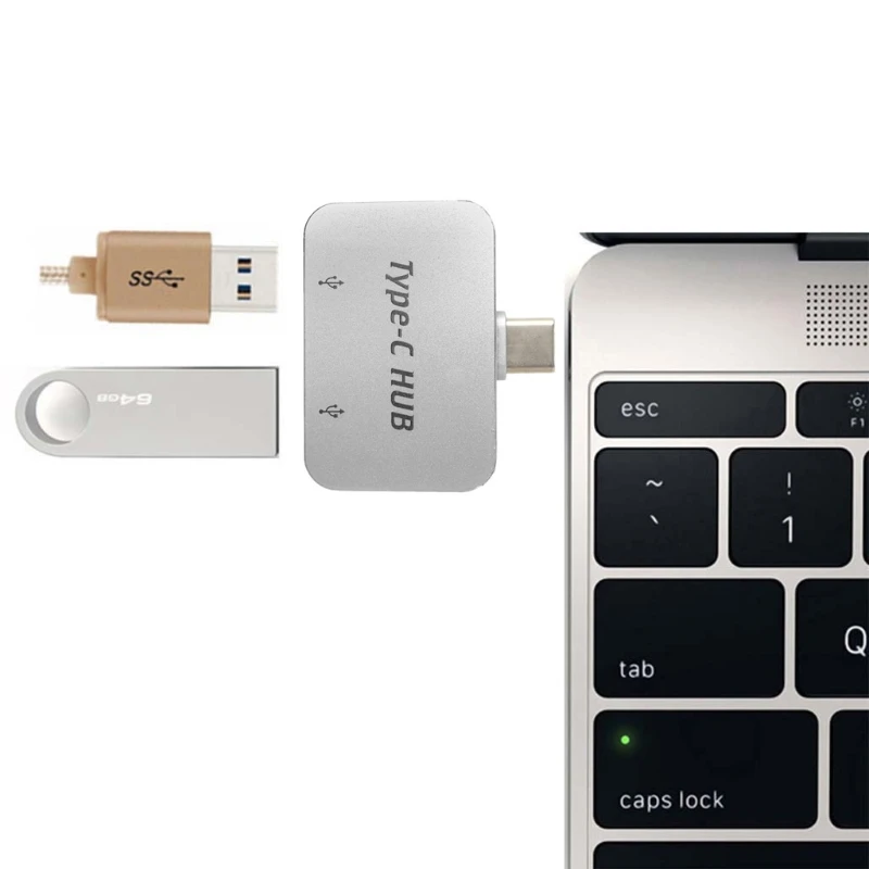 Type C на 2 порта USB 2,0 концентратор адаптер для MacBook Chromebook S8 S9 Note8 Xiaomi 6