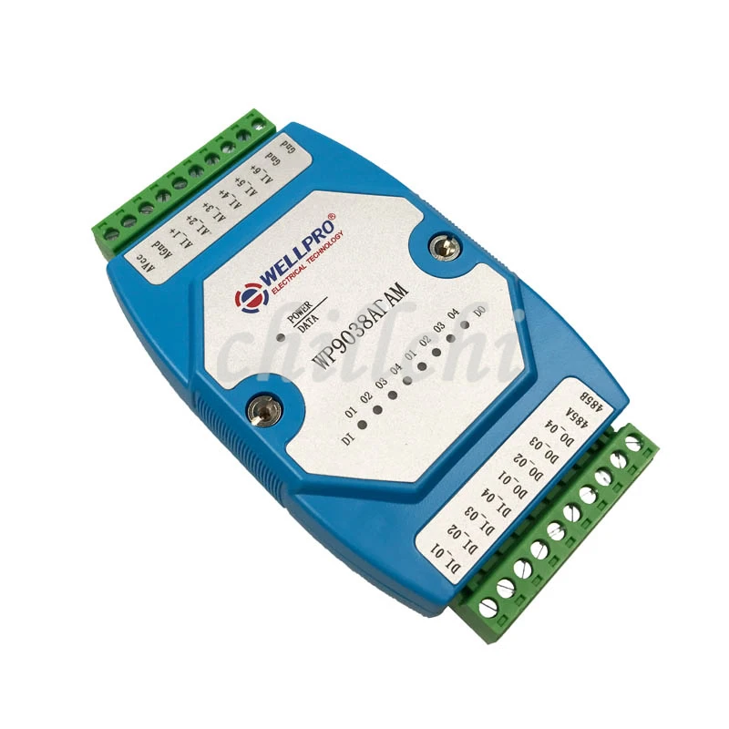 

0-20MA / 4-20MA analog input module 6AI / 4DI / 4DO RS485 MODBUS communication