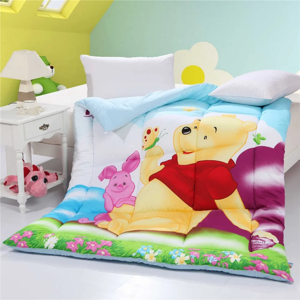 Winnie the Pooh Piglet Print edredones chicas cubiertas de Otoño Invierno personaje de dibujos animados tamaño doble acolchado azul verde|quilt winterquilt twin size - AliExpress