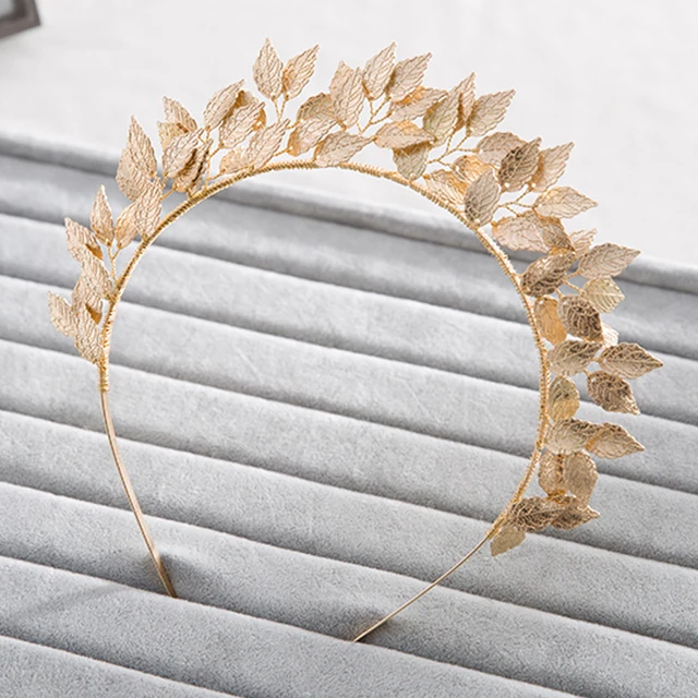 Best Price Vintage Handmade Gold Leaf Hairband For Women tiara Wedding Headdress Hair Accessories Bridal Forehead Hair Jewelry headpiece