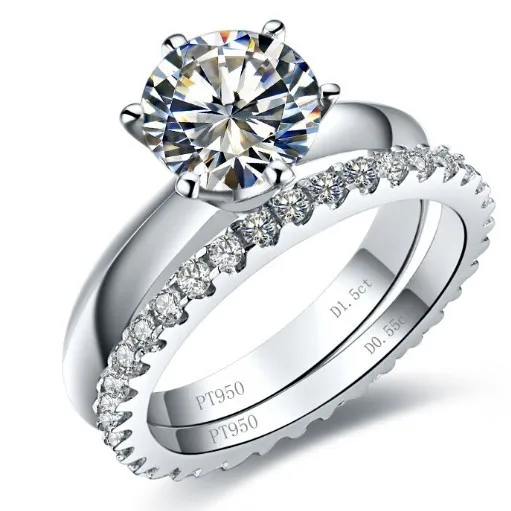 Real 14k White Gold Genuine Brand Jewelry 3 55ct Engagement Rings Real 14k White Gold Genuine Brand Jewelry 3 55ct Engagement Rings Set Sona Manmade Diamond Wedding Eternity Band Au585 In From