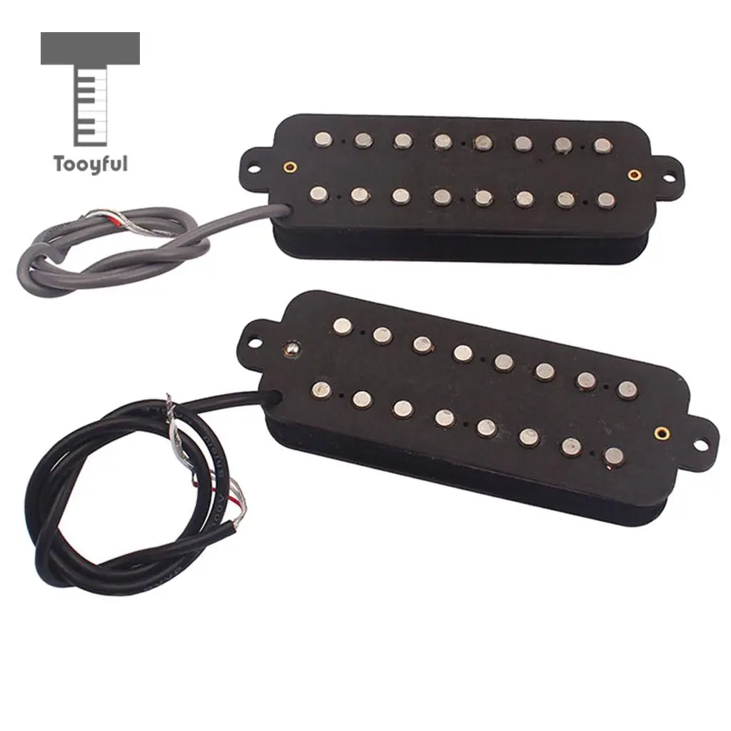 Tooyful Vulcanized Fiber Alnico V 8 Strings Neck & Bridge Pickup Humbucker Electric Guitar Parts Accessories Tooyful Vulcanized Fiber Alnico V 8 Strings Neck & Bridge Pickup Humbucker Electric Guitar Parts Accessories