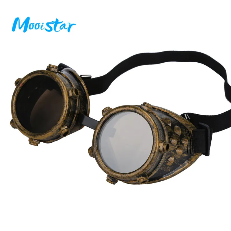 

Mooistar #4066D Steampunk Windproof DIY Interchangeable Lens Punk Glasses Props Goggles