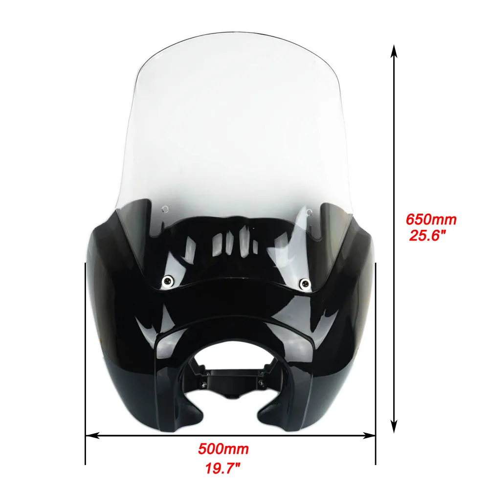 Мотоцикл T Спорт обтекатель черный прозрачный Ретро фара обтекатель Маска для Harley Dyna супер Glide Low Rider FXD FXR FXS Tall Scree