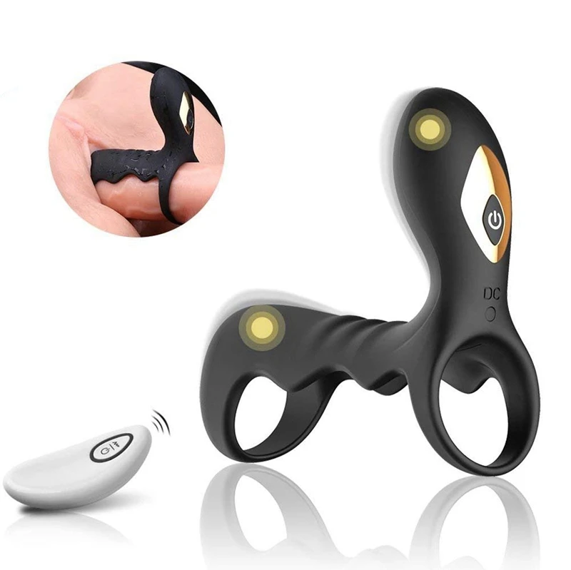 Wireless Remote Male Delay Ejaculation Vibrating Ring G spot Clitoris Stimulator Anal font b Dildo b