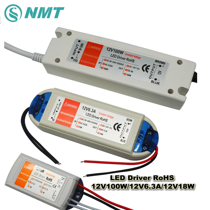 

LED Power Supply 12V 18W 72W 100W Switching 220V to DC 12V Lighting Transformers for led strip led lightings