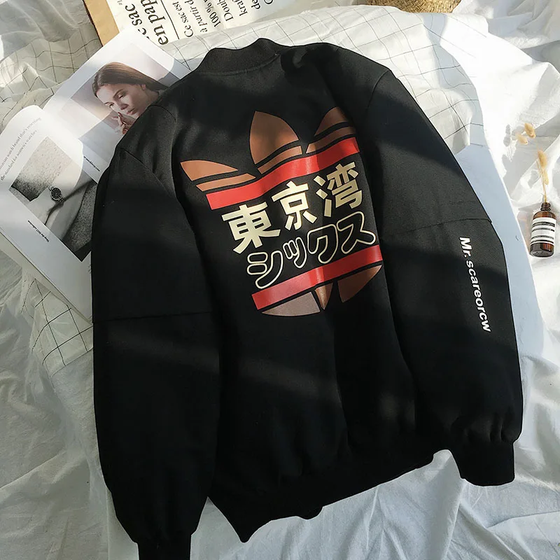 Весенняя мужская куртка-бомбер MA1, верхняя одежда с принтом в стиле «Токийский залив», куртки в стиле милитари, мужская куртка, верхняя одежда для колледжа - Цвет: Black