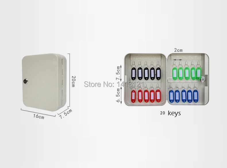 Металлический футляр для Ключей Случае Инструмент Бункеры управления ключами коробка ключевых шкаф с 20key карты Офис Отель объекта собственности пункт хранения