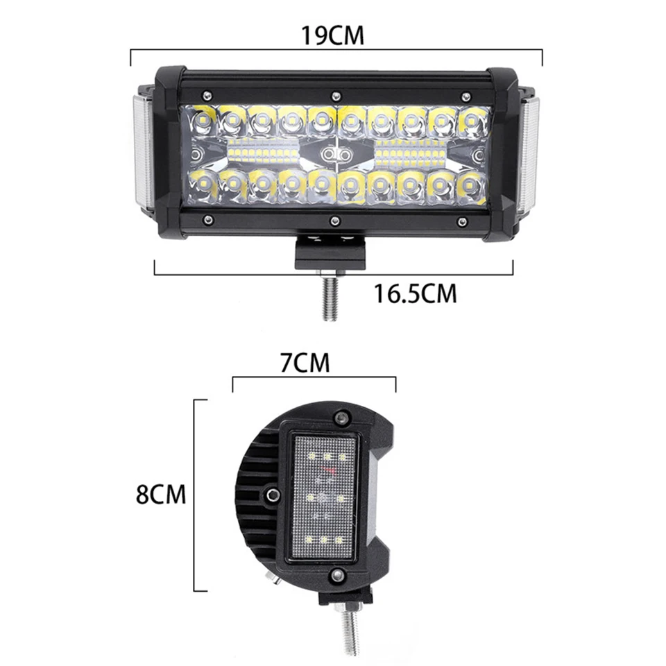 7 дюймов 168 Вт светодиодный рабочий свет бар комбинированный двойной боковой свет внедорожный 4x4 противотуманный свет дальнего света Лампа для грузовика фара для лодки