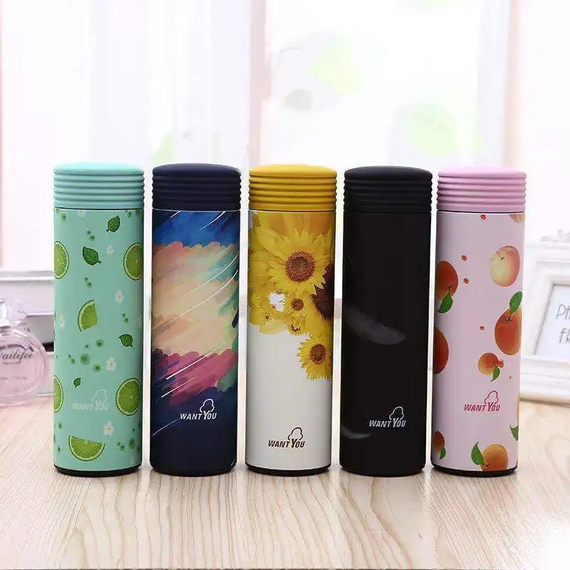 

500ML 304 Stainless Steel Vacuum Flasks Thermoses Straight Cup Eco-Friendly Creative business style Vacuum Cups Coffee Mug