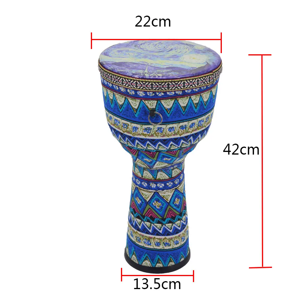 8 дюймов красивый африканский Djembe барабан красочные ткани искусства ABS баррель