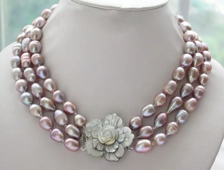 

2row 17mm brown drip Smoky Semi-precious Stonecrystal necklace