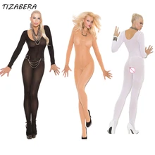 Sexy Lingerie Hot Sexy Underwear Silk Bodystocking Erotic Sleepwear Women See Though Bodysuits Open Crotch Body Coustumes WY085