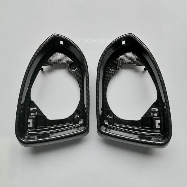 Pair Side Wing Mirror Housing Frame Trim (carbon look) for VW Golf 7
