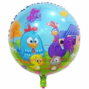 

Lucky 10pcs/lot 45*45cm Galinha Pintadinha Foil Helium Balloons Cartoon Chicken Balloon Kids Toys Party Supplies Decoration