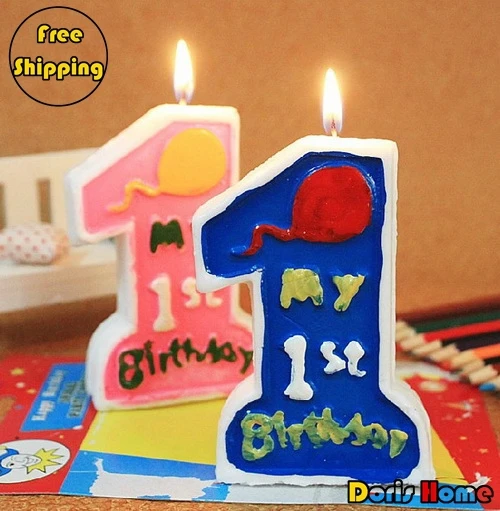 

Free Shipping New Child Birthday Candle For 1 Year Old Birthday