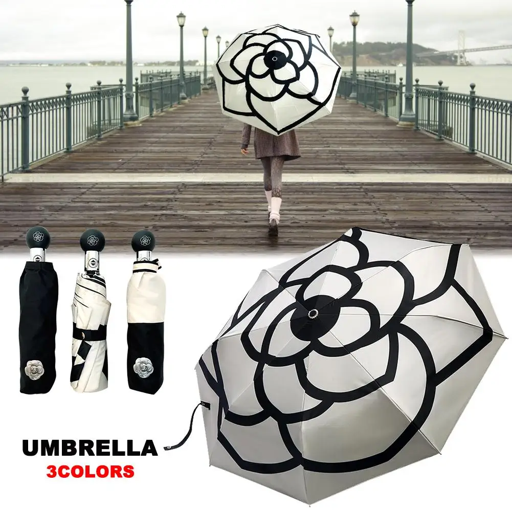 Camellia автоматический зонт от солнца и дождя для путешествий легкий портативный Зонт небольшой складной зонт для девочек анти-УФ водонепроницаемый